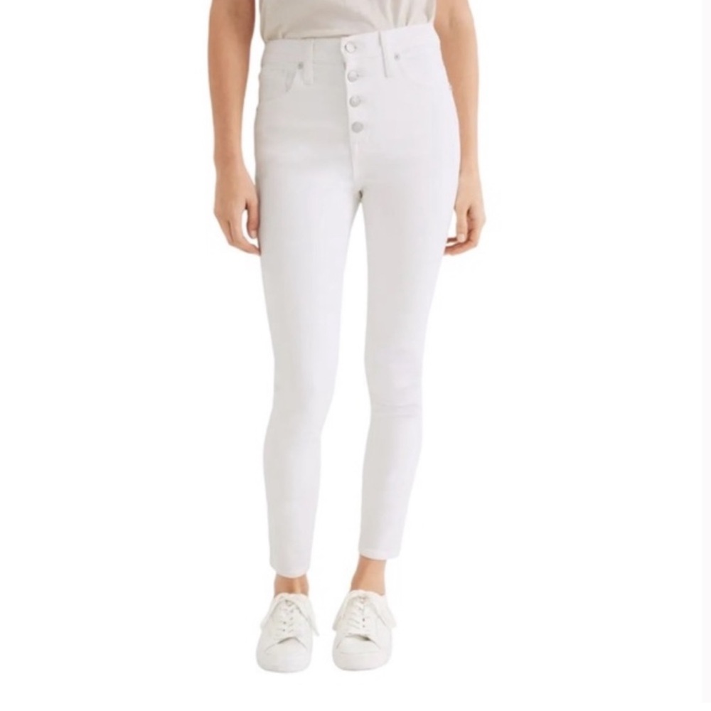 Madewell | 10” High Rise Skinny Crop White Jeans